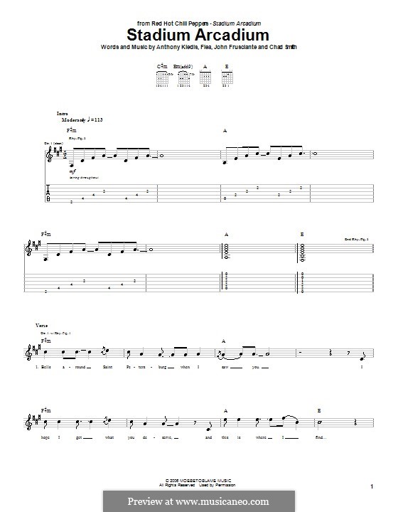 Stadium Arcadium (Red Hot Chili Peppers): For guitar with tab by Flea, Anthony Kiedis, Chad Smith, John Frusciante