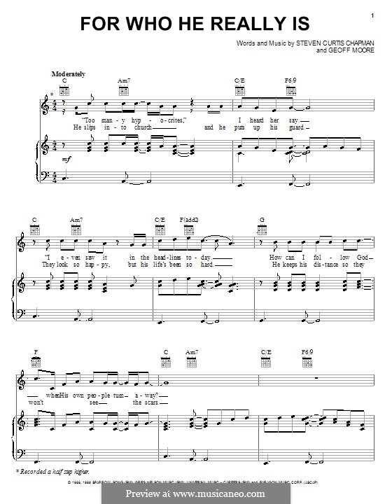 For Who He Really Is: For voice and piano (or guitar) by Geoff Moore