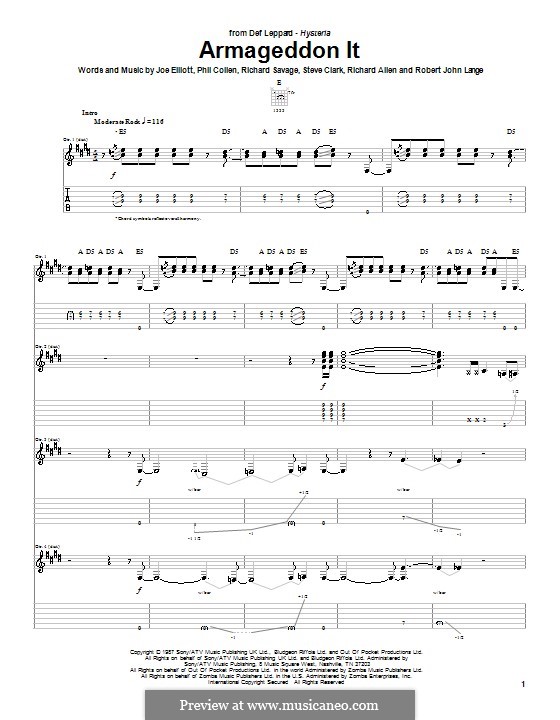 Armageddon It (Def Leppard) by J. Elliott, P. Collen, R. Allen, R