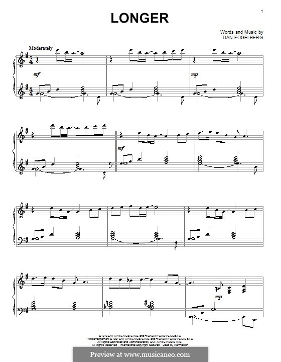 Longer: For piano by Dan Fogelberg