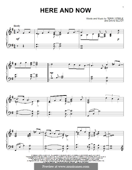 Here and Now (Luther Vandross): For piano by David Elliot, Terry Steele