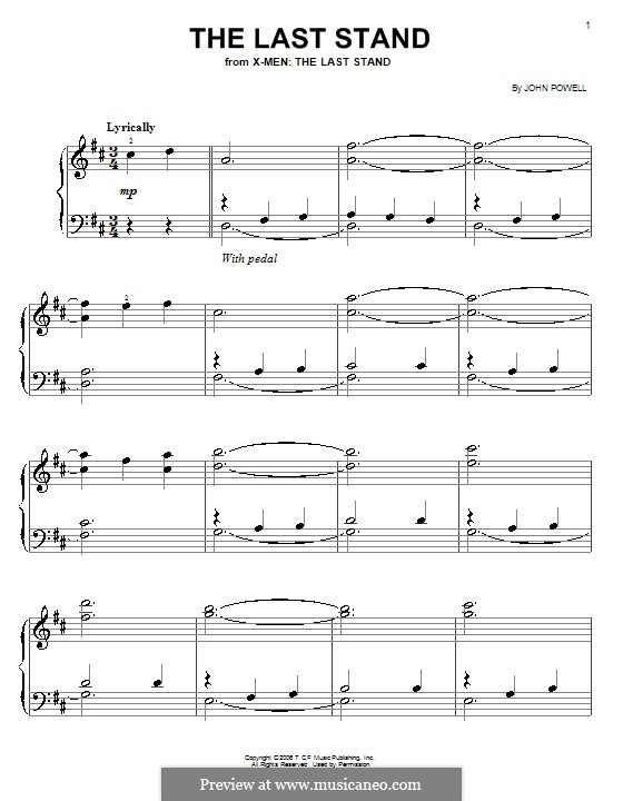 The Last Stand: For easy piano by John Powell