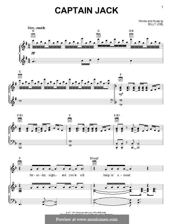 Captain Jack by B. Joel sheet music on MusicaNeo