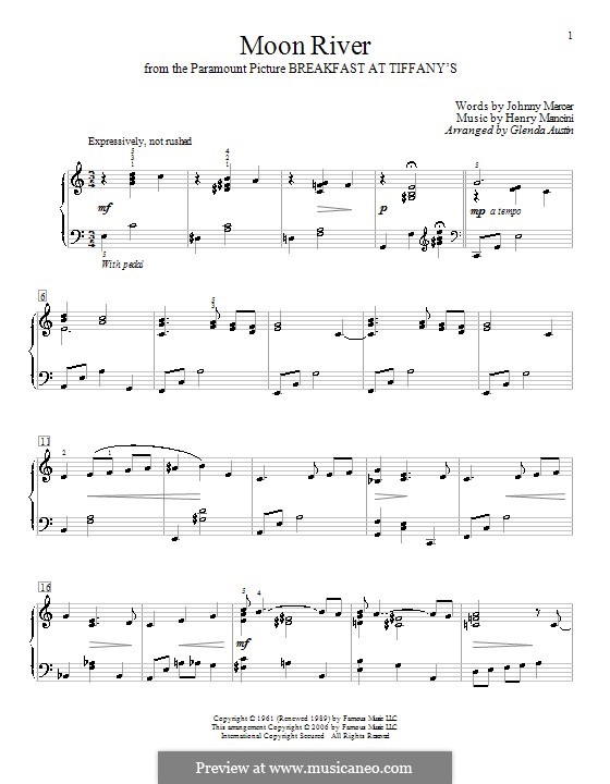 Piano version: For a single performer by Henry Mancini