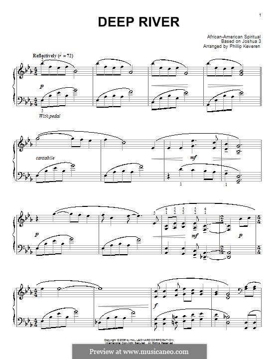 Deep River: For piano (E Flat Major) by folklore