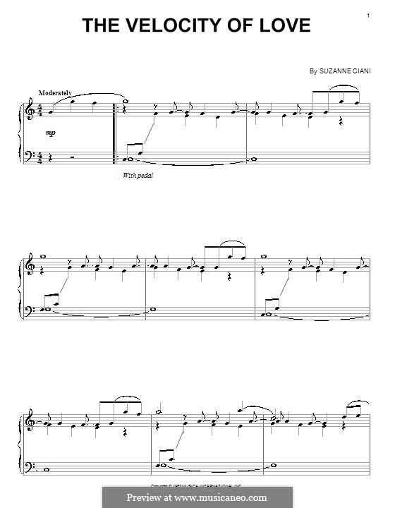 Horizontal comerciante Patrocinar The Velocity of Love by S. Ciani - sheet music on MusicaNeo