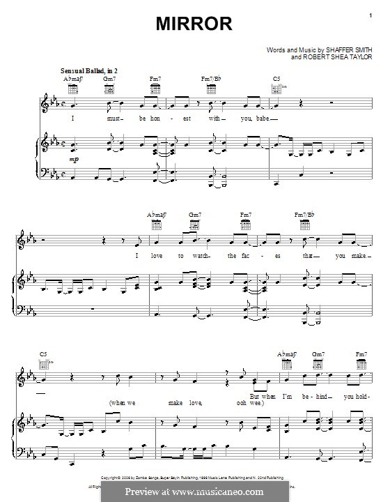 Mirror (Ne-Yo) by R.S. Taylor, Ne-Yo - sheet music on MusicaNeo