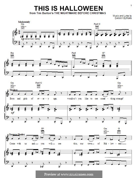 This Is Halloween: For voice and piano (or guitar) by Danny Elfman