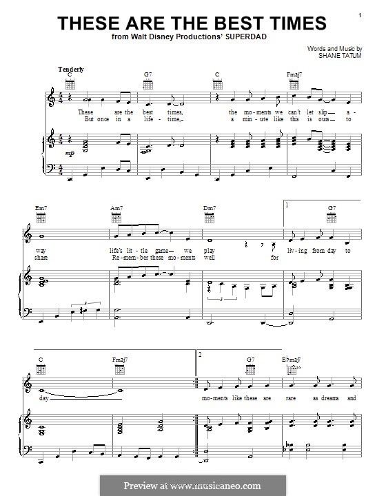 These Are the Best Times: For voice and piano (or guitar) by Shane Tatum