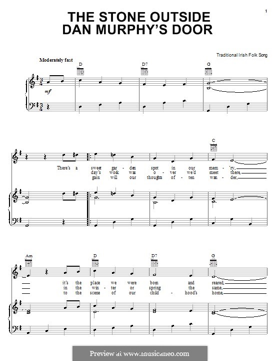 The Stone Outside Dan Murphy's Door: For voice and piano (or guitar) by folklore