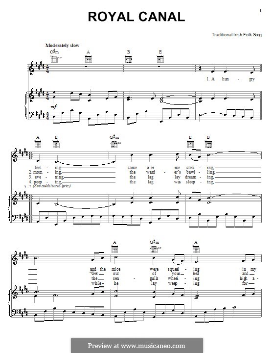 Royal Canal: For voice and piano (or guitar) by folklore