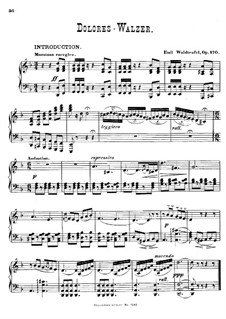 Dolores-Waltzer, Op.170: For piano by Émile Waldteufel