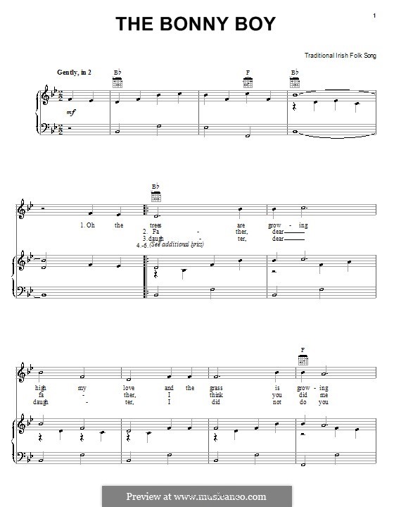 The Bonny Boy by folklore sheet music on MusicaNeo