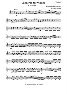 Concerto for Violin and Strings in E Flat Major: Concerto for Violin and Strings in E Flat Major by Antonio Vivaldi