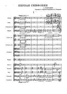 Symphony No.1 in E Flat Major: Full score by Alexander Borodin
