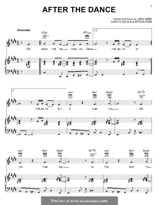 After the Dance (Michael McDonald): For voice and piano (or guitar) by Arthur Ross, Leon Ware, Marvin P. Gaye
