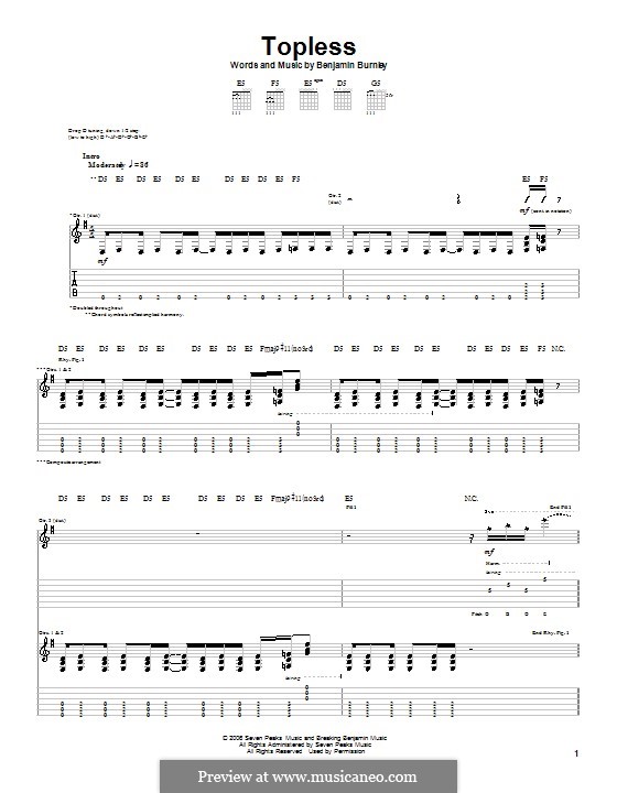 Topless (Breaking Benjamin): For guitar with tab by Benjamin Burnley