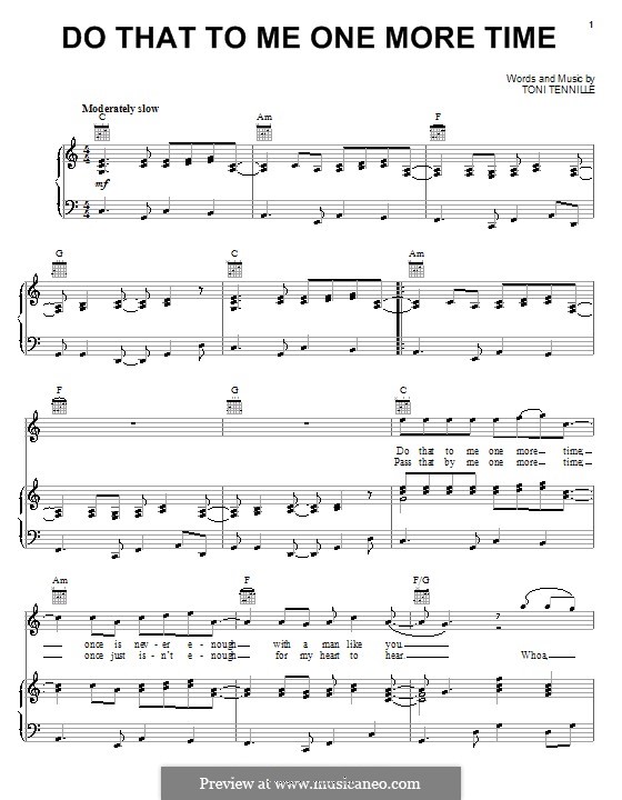 Do That To Me One More Time (The Captain & Tennille): For voice and piano (or guitar) by Toni Tennille