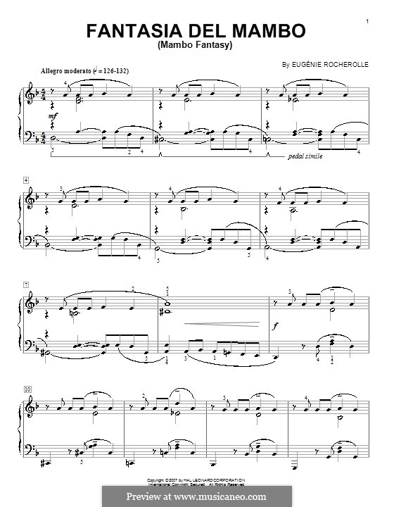 Fantasia del Mambo (Mambo Fantasy): For piano by Eugénie Rocherolle
