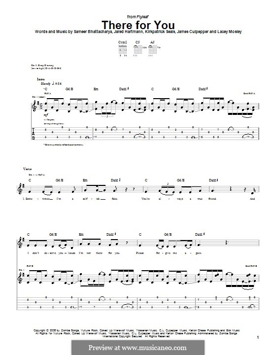 There for You (Flyleaf): For guitar with tab by James Culpepper, Jared Hartmann, Kirkpatrick Seals, Lacey Mosley, Sameer Bhattacharya
