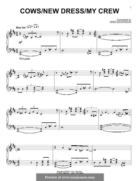 Cows/New Dress/My Crew (from Firefly): For piano by Greg Edmonson