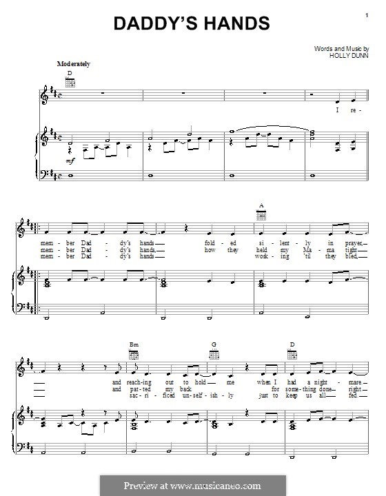 Daddy's Hands by H. Dunn - sheet music on MusicaNeo