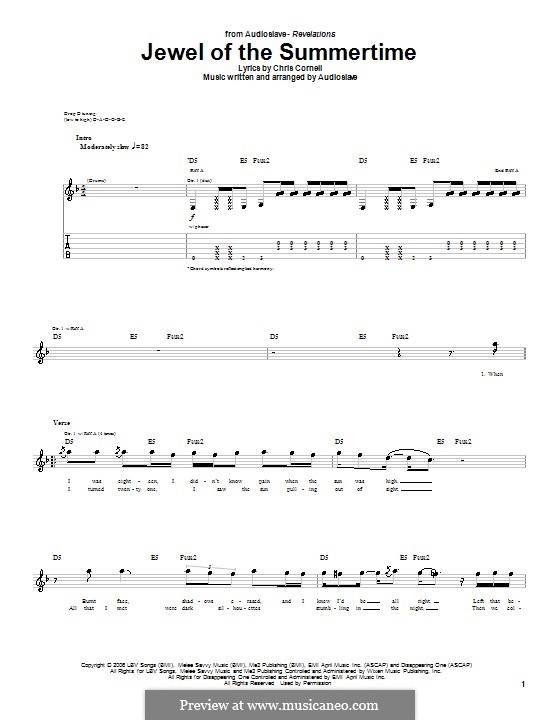 Jewel of the Summertime (Audioslave): For guitar with tab by Chris Cornell