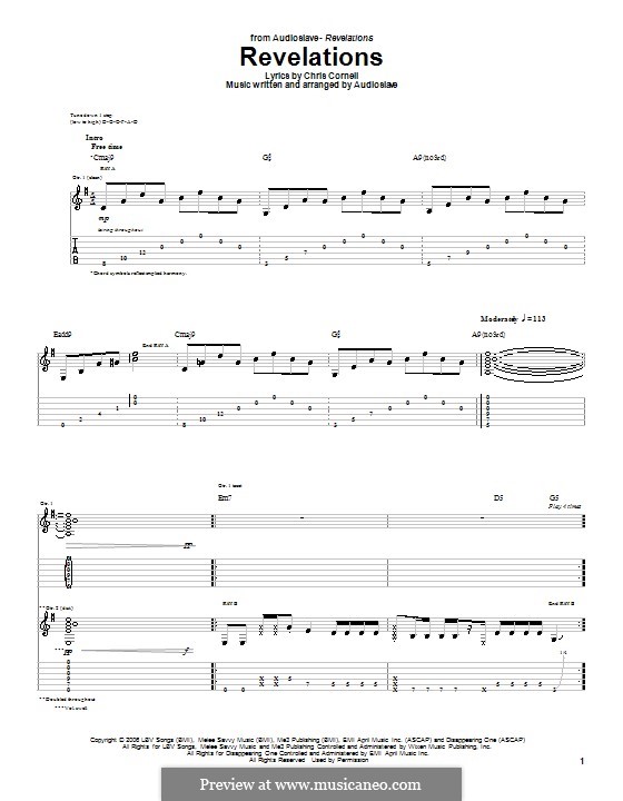 Revelations (Audioslave): For guitar with tab by Chris Cornell