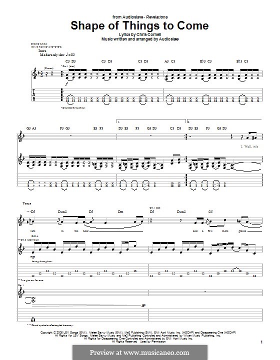 Shape of Things to Come (Audioslave): For guitar with tab by Chris Cornell