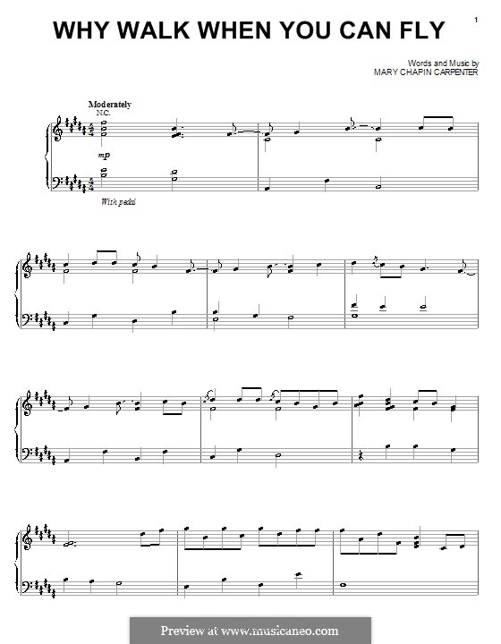 Why Walk When You Can Fly by M.C. Carpenter sheet music on MusicaNeo