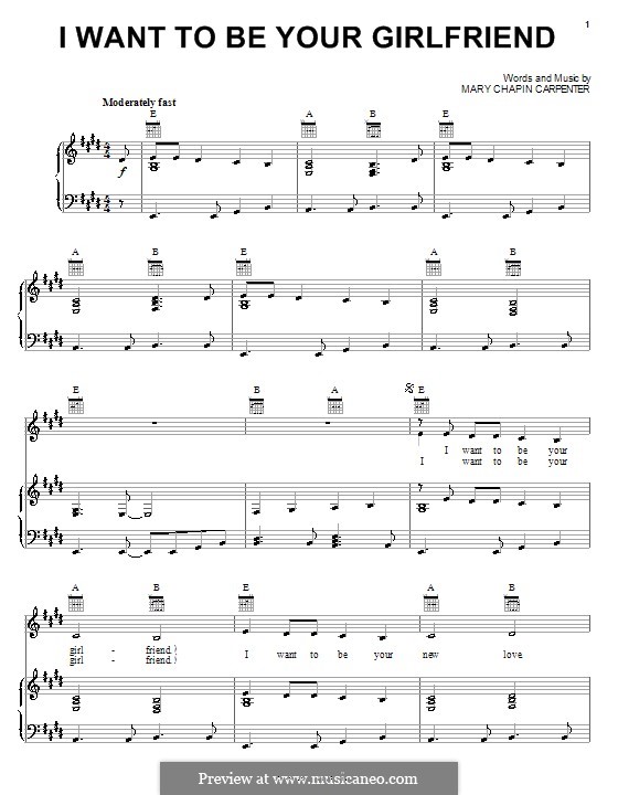 I Want To Be Your Girlfriend By M C Carpenter Sheet Music On Musicaneo