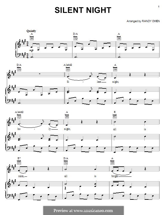 Silent Night (Alabama) by R. Owen sheet music on MusicaNeo