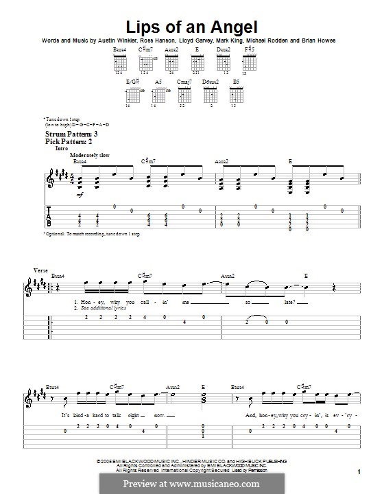 Lips Of An Angel Chords And Strumming Pattern