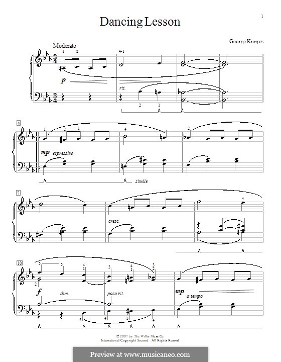 Dancing Lesson: For piano by George Kiorpes