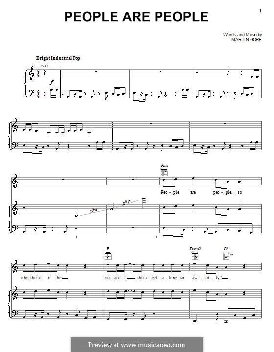 people are people depeche mode by m gore sheet music on musicaneo people sheet music