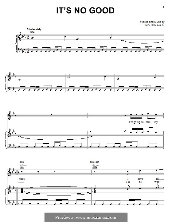 It's No Good (Depeche Mode) by M. Gore - sheet music on MusicaNeo