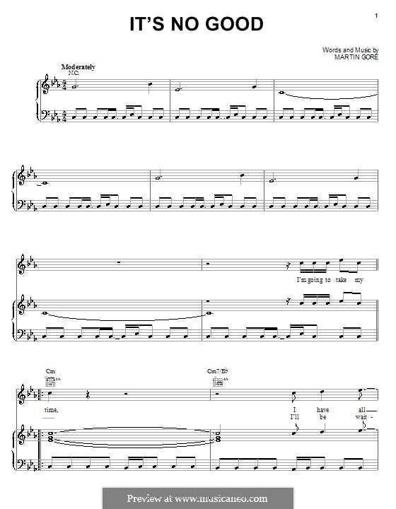 It's No Good (Depeche Mode): For voice and piano (or guitar) by Martin Gore