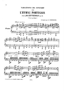 Concert Variations on the Portuguese National Anthem, Op.91: Concert Variations on the Portuguese National Anthem by Louis Moreau Gottschalk