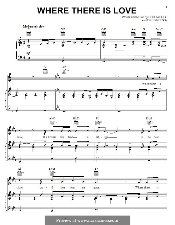 Where There Is Love: For voice and piano (or guitar) by Greg Nelson