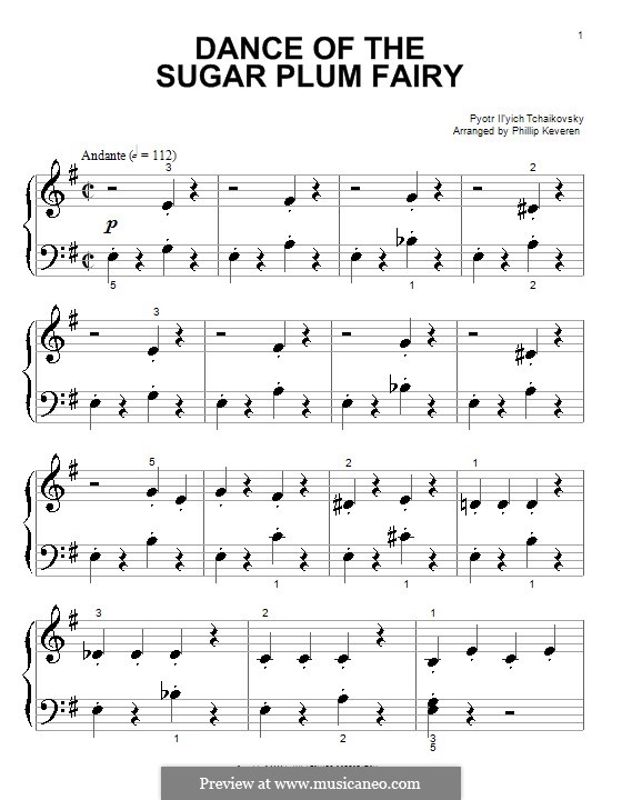 No.3 Dance of the Sugar-Plum Fairy, for Piano: Very easy vesrion by Pyotr Tchaikovsky
