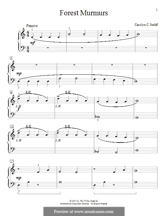 Forest Murmurs: For piano by Carolyn C. Setliff