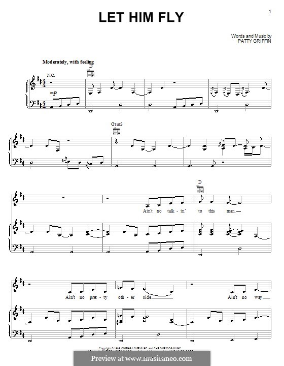 Let Him Fly Lyrics Patty Griffin Let Him Fly by P. Griffin - sheet music on MusicaNeo