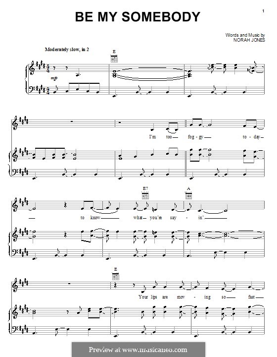 Be My Somebody by N. Jones - sheet music on MusicaNeo
