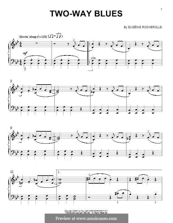 Two-Way Blues: For piano by Eugénie Rocherolle