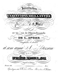 Introduction and Variations on Theme from 'Jessonda' by Spohr, Op.101: Introduction and Variations on Theme from 'Jessonda' by Spohr by Friedrich Kuhlau