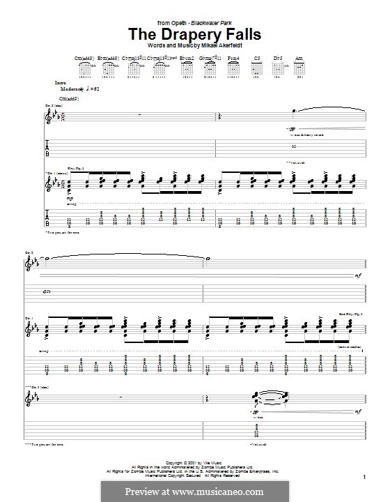 The Drapery Falls (Opeth): For guitar with tab by Mikael Akerfeldt