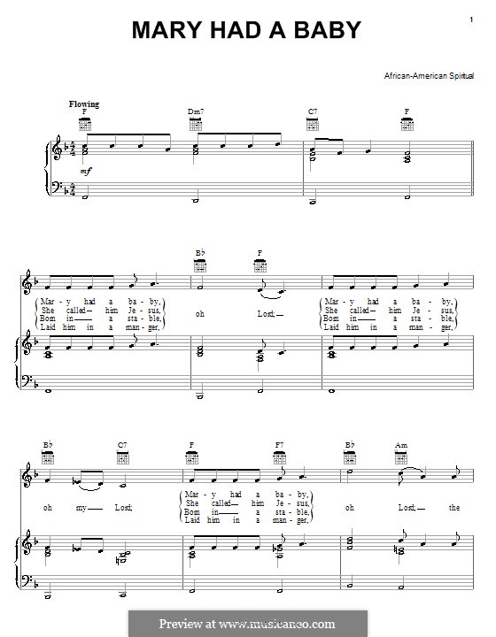 Mary Had a Baby: For voice and piano (or guitar) by folklore
