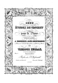 Two Concert Etudes, Op.2: For piano by Theodor Kullak