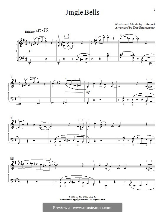 Piano version (printable scores): For a single performer by James Lord Pierpont