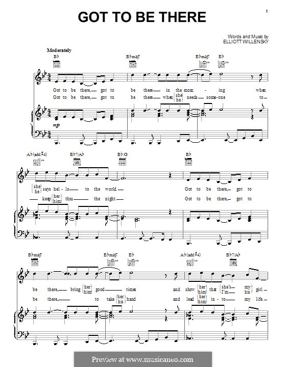 Got To Be There (Michael Jackson): For voice and piano (or guitar) by Elliot Willensky